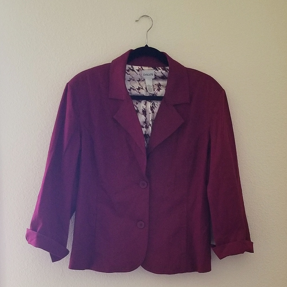 CHICO'S red sports blazer - Picture 2 of 3